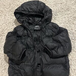 Zara Kids Charcoal Puffer Coat